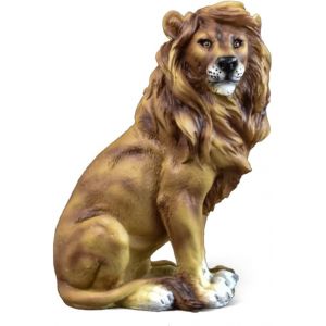 NouvelHorizonstore-Ornement de lion assis marron, d&iquest;&iquest;coration de bureau, salon, artisanat en r&iquest;&iquest;sine animale, statue de lion pour hommes, statue d'art abstrait - Neuf