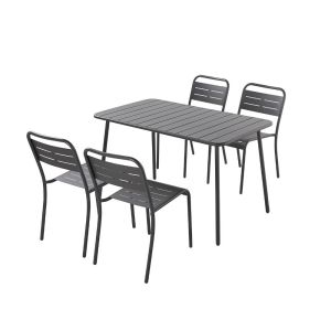 Ensemble Table De Jardin 120 Cm Et 4 Chaises Bergame - Neuf