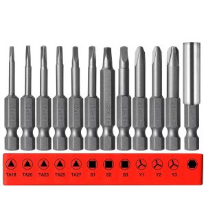 Lot de 12 Tournevis Triangulaires 50 mm à Tige Hexagonale,Embouts Carrés et Tri-Wing,Kit S2 Avec Tige d'Extension - Neuf