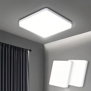 Led Plafonnier Carr&eacute; Moderne 48W - 4320Lm Lampe De Plafond Mince Panel Blanc Froid 6500K Lumi&egrave;re De Salle De Bain Chambre La Cuisine Le Salon Balcon, 2 Pi&egrave;ces - Neuf