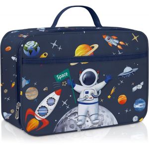 Sac Isotherme Repas Enfant Astronaute, Sac Lunch Box Pour Gar&ccedil;on L'&eacute;cole Petit, Sac Dejeuner Bleu Espace Fus&eacute;es Portable - Neuf