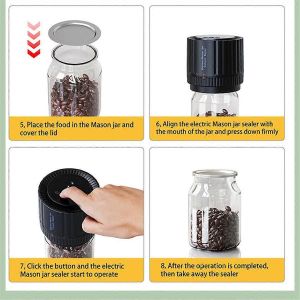 Kit De Scelleuse Sous Vide De Pot Mason &Eacute;lectrique Avec Couvercles Mason &Agrave; Large Et R&eacute;guli&egrave;re Ouverture Scelleuse Sous Vide De Mise En Conserve Mason - Neuf
