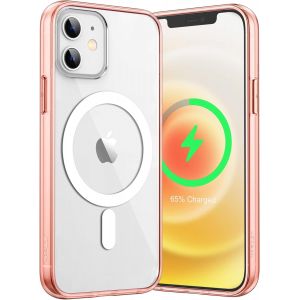 Teppa-Coque Magnétique Pour Iphone 12 Mini 5,4 Pouces Compatible Avec Magsafe Recharge Sans Fil, Étui Housse De Téléphone Antichoc, Dos Transparente Anti-Rayures (Or Rose) - Neuf