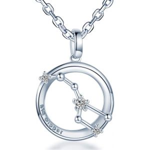 Kal-Collier De Couples, Pendentif En 925 Argent, Pendentif Grande Ourse, Collier De Femme Homme, Orn&eacute; Le Diamant - Neuf