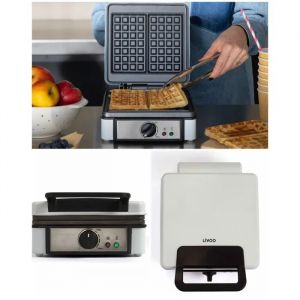 Gaufrier &Eacute;lectrique - 1200W - Rev&ecirc;tement Antiadh&eacute;sif - Poign&eacute;e Isolante - Thermostat ajustable - Neuf