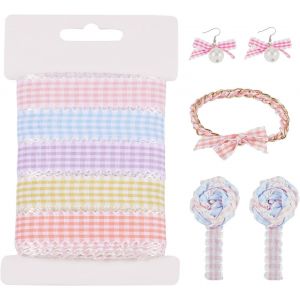 Kal-Ruban En Polyester &Agrave; Carreaux Vichy De 22,9 M X 1,6 Cm - Ruban Artisanal Pour Mariage, F&ecirc;te De No&euml;l, D&eacute;coration De Cadeaux, Fabrication De Noeuds - Neuf