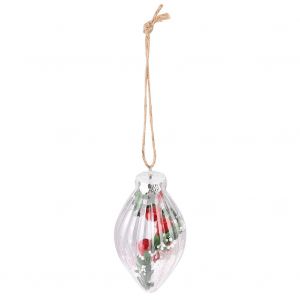 Hjlian Boule De Noel A Rayures Verticales Et Tete Pointue A Faire Soi-Meme, Boule Transparente En Plastique A Suspendre - Neuf