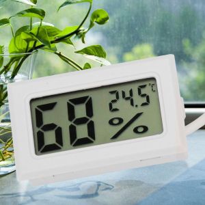 Thermometre et hygrometre numerique carre avec sonde, ligne de 1,5 m (blanc) - Neuf
