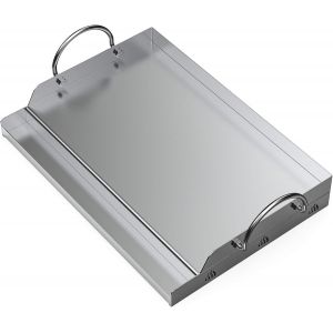LETNERNY-Plaque De Barbecue, Bbq Plancha Universelle En Acier Inoxydable Pour Gril À Gaz Et Barbecues Au Charbon, Rectangulaire, 51 X 32 X 12,4 Cm - Neuf
