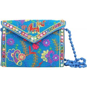 SJZG-Rajasthani Brodé À La Main Pochette Femme Sac De Soirée Mini Clutches Femme Sac À Bandoulière Petite Sac De Dames Pour Ceremonie Fête De Mariage Et Cadeaux - Neuf