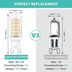 Tianyi-Ampoules Led G9 3w Équivalent À 28w 33w 40w Halogène Lumière Blanc Naturel 4000k, Ac220-240v,Lampe Led À Économie D'énergie,Non Dimmables,Sans Scintillement,Paquet De 10 - Neuf