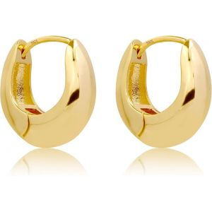 Boucles D'oreilles Cartilage Drapées Lisses En Argent Sterling/Plaqué Or 14 Carats Créoles Huggie Mini Boucles D'oreilles Klobig En Or Et Argent Grandes Créoles Légères - Neuf