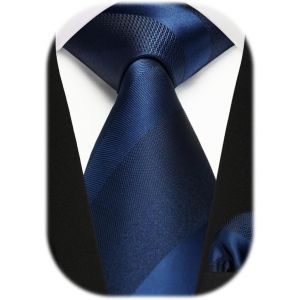 Men's Tie And Clutch Set 8.5 Cm Silk Ties For Men Plaid Stripes Tie For Wedding Party Business.[B244] - Neuf