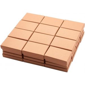 Jexnovashop-Lot De 24 Bo&icirc;tes &Agrave; Bijoux Rectangulaires En Carton Kraft Marron Pour Bagues, Colliers, Mariages, Anniversaires, 8 X 5 X 3,5 Cm - Neuf