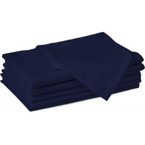 Sjzg-Serviettes En Tissu De Coton # Ensemble De 6 # Taille 43x43 Cm # Couleur Unie Scotch Bleu# Lavable En Machine - Neuf