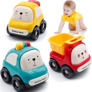 ERYI-Bébé Voiture Jouets Pour Enfant De 1 2 3 Ans, 3 Pièces Push Et Aller Ensemble De Véhicules Jouets Cadeaux Pour Garcon 10 12 18 36 Mois, Camion Jeux Éducatifs Cadeau Bebe 1-3 Ans - Neuf