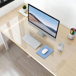 KALANKA-Tapis de Bureau Transparent 80x40 cm, Grand Clair Sous-main Bureau Transparent PVC Tapis de Protection, Antid&eacute;rapant R&eacute;sistant &agrave; la Chaleur Tapis de Table pour Ordinateur Bureau Maison - Neuf