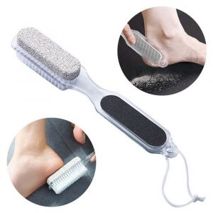 Ensemble D'outils De Soin Des Pieds 4 En 1 : Pierre Ponce, Lime &Agrave; Pieds, Brosse &Agrave; Ongles, Dissolvant De Callosit&eacute;s - Neuf