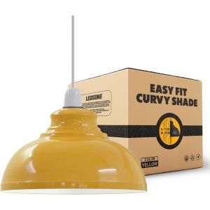 Ulteronixshop-LEDSONE Abat-jour r&eacute;tro en m&eacute;tal jaune 29 cm facile &agrave; installer moderne &agrave; suspendre pour chambre &agrave; coucher, salle &agrave; manger, couloir, bureau, cuisine, restaurant, bar - Neuf