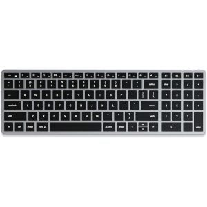 Clavier Sans Fil Slim X3 QWERTY Anglais, Clavier Bluetooth avec Pavé Numérique et Rétroéclairé, Multi-Dispositif pour MacBook Pro/Air et Mini, iPad Pro/Air, iMac et Plus ¿ Gris, Disposition US - Neuf