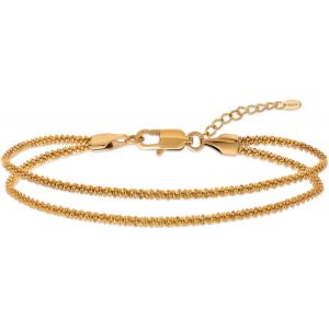 Tianyi-Bracelet De Cheville Pour Femme En Argent Et Or | Bijoux Boh&egrave;me | Cha&icirc;ne De Cheville Imperm&eacute;able R&eacute;glable D'&eacute;t&eacute; Superpos&eacute; En Corde Serpent Coeur - Neuf