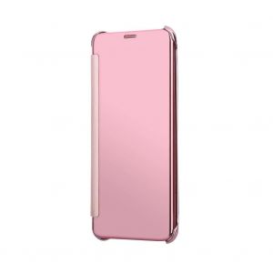 Housse De T&eacute;l&eacute;phone Antichoc Transparent Pc Dur Miroir Rabattable Pour Samsung Galaxy S8plus Or Rose - Neuf