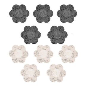Patchs Pour Tétons En Dentelle ¿ Forme De Fleur Respirante, Ajustement Confortable, 10 Paires, Idéal Pour Les Mariages, Les Costumes Et Les Moments Intimes - Neuf