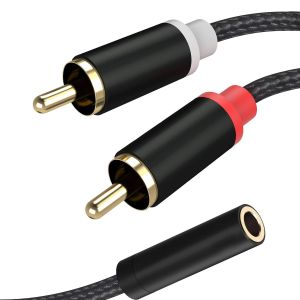 Adaptateur Audio, Câble Adaptateur Jack 3.5mm Femelle vers 2 RCA Mâles, Compatible avec Smartphone, Tablette, PC, MP3, TV, Amplificateur, Récepteur AV, Chaîne HiFi, Home Cinéma, Enceinte - Neuf