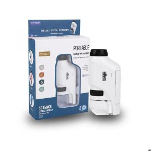 Microscope de Poche pour Enfants, Mini Microscope Portable pour l'apprentissage et l'&eacute;ducation des Enfants, Jouet &eacute;ducatif(Blanc) - Neuf