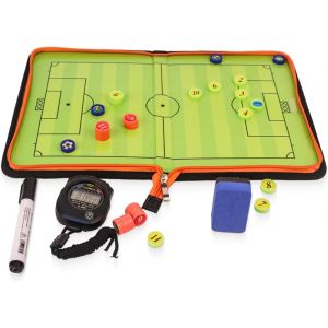 Acdsgd-Tableau Football Tactique, Portable Tableau Football Tactique Pliable, Avec Figurines D'&eacute;checs Magn&eacute;tiques, Chronom&egrave;tre, &Eacute;ponge, Marqueur, Soccer Coach Board Pour Entra&icirc;nement, Comp&eacute;tition - Neuf