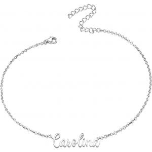 Eryi-Bracelet Pour Femme Avec Prénom En Acier Inoxydable - Pendentif Prénom Personnalisé Argenté Pour Femme - Cadeaux Personnalisés Pour Femme, Mère, Fille, Meilleure Amie - Neuf