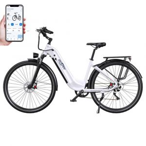 Onesport Ot05 Pro Vélo Électrique, Moteur 250w,Batterie 36v 22,5ah,Pneus 700x50c,Vitesse Maximale 25km/H,Autonomie 140km, Freins À Disque Hydrauliques, Fourche À Suspension Avant -Blanc - Neuf