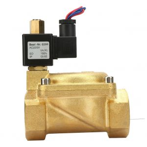 Electrovanne electrique en laiton G1-1/2"" normalement ouverte pour eau et air, 0-1,6 Mpa, 232 psi (220 V CA) - Neuf