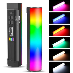 LORANKA-B&acirc;ton lumineux vid&eacute;o RVB magn&eacute;tique, &eacute;clairage de photographie &agrave; main, baguette lumineuse polychrome &agrave; 360&deg; portable 2000 mAh, batterie rechargeable, 2500-9000 K, mini tube lumineux Supoort - Neuf