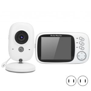 Babyphone numerique sans fil 2,4 GHz, ecran video 3,2 pouces, interphone, vision nocturne, prise 100-240 V US - Neuf
