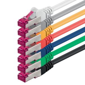 1m - 7 Couleurs - 7 Pi&egrave;ces - C&acirc;ble R&eacute;seau Cat6a (10gb/S) S-Ftp Cat 6a Lankacable - Certifi&eacute; Ghmt Pimf 500 Mhz Cat5 Cat5e Cat6 Cat6a Cat7 Pour Switch, Routeur, Modem, Internet - Neuf
