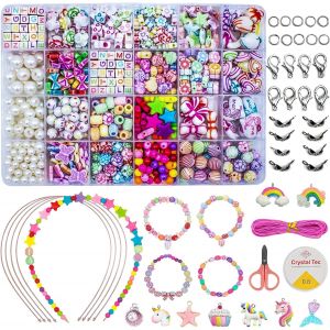 Kal-Perles Pour Bracelet, Perle Enfant, Children's Kit Bracelet, Kit Perles Bijoux Enfant With Perles Lettres, Diy Perle Bracelet, Creative Birthday Gifts For Children For 5+ Years Old - Neuf
