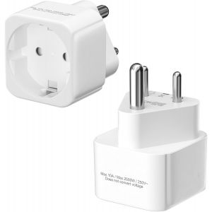 JGD-Adaptateur de Voyage Inde, Adaptateur de Voyage France vers Inde 2 Pi&egrave;ces, Adaptateur de Prise Europe vers Inde, Adaptateur de Voyage Type D, Adaptateur de Prise pour l'Inde, Sri Lanka, N&eacute;pal, Ni - Neuf