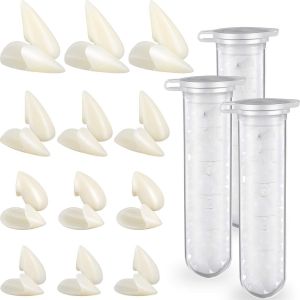 12 Paires de Dents de Vampire Costume 4 Taille des Crocs de Fausses Dents avec 2 Dents de Plaquettes pour Halloween Cosplay Partie des Accessoires de Crocs Faveurs - Neuf