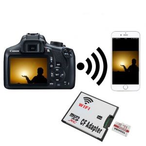 Adaptateur WIFI Micro SD Card TF vers CF CompactFlash carte m&eacute;moire pour DSLR Camera - Neuf