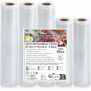 Nouvelhorizonstore-Sac Sous Vide Alimentaire&iquest;28x3/20x2/X500 Cm 5 Rouleaux, Rouleau Sous Vide Alimentaire De Qualit&eacute; Alimentaire, Film Sous Vide Alimentaire Pour La Cong&eacute;lation, Sous Vide Et Machine S - Neuf