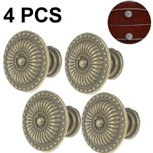 Lot de 4 boutons de tiroir vintage en bronze, poign&eacute;es de meuble r&eacute;tro de 24 mm - Neuf