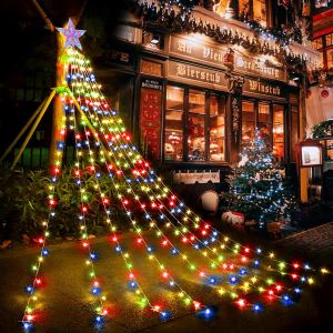 KAL-Led Guirlande Lumineuse Sapin De Noel Avec Étoile, 9X2M Usb Lumière De Décoration D'Arbre De Noël, 8 Modes D'Éclairage Guirlande Lumineuse Avec Télécommande Pour Intérieures Extérieures (Multicol - Neuf