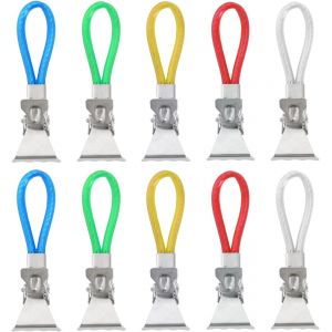 ERYI-10 Pièces Pinces À Serviettes, Pince À Torchon En Métal, Pinces À Torchons De Cuisine De Couleur, Clips Porte-Torchon Avec Boucl, Pince À Suspendre En Tissu Pour Salles De Bains (5 Couleurs) - Neuf