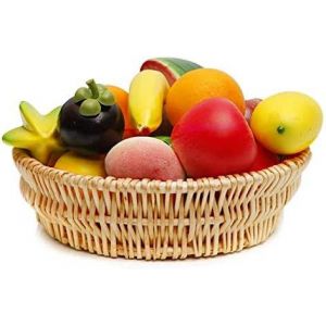 Panier En Osier Tress&eacute; Artisanal Pour Fruits Et Pain - Neuf