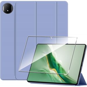 Coque Pour Honor Magic Pad 2 Housse Protection Etui Pu Cuir De Flip Case Cover + [1 Pi&egrave;ce] Verre Tremp&eacute; Protection &Eacute;cran [Veille/R&eacute;veil Automatique] [Support Fonction] Violet - Neuf