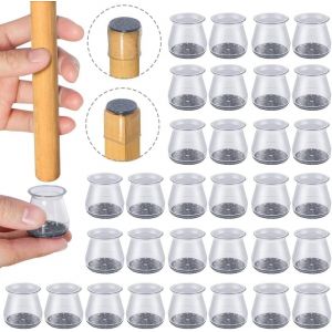 32 Pcs Silicone Président Protège-Jambes(Gris,Gros), Président De Glisse Pour Les Planchers En Bois, Pour Le Rond Et Le Carré Des Pieds De Chaise, Éliminer Le Bruit Et Les Rayures - Neuf