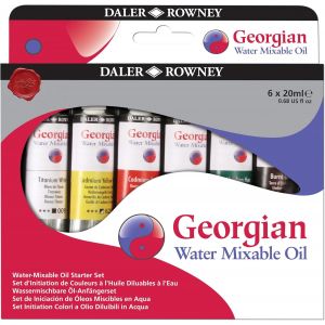 Chenquansarl-Georgian Kit De Peinture &Agrave; L'huile 20 Ml &Agrave; L'eau 6 Couleurs Assorties Id&eacute;al Pour Les Artistes Professionnels - Neuf