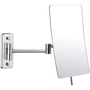 Miroir de coiffeuse mural grossissant 3X - 13cm*21cm, pliable et extensible rotation 360&deg; - avec bras t&eacute;lescopique - per&ccedil;age requis - Neuf