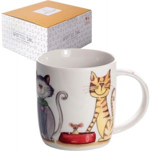 Eryi-Tasse Chat En Céramique, Mug Original Pour Le Café Thé Avec Coffret, Mignon Mugs Et Tasses Au Animaux Motif, Idées Cadeaux Pour Les Amoureux Des Chats 350ml - Neuf